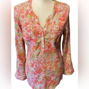 🌺 Appleseed Crinkled Cotton colorful Print Shirt 🌺